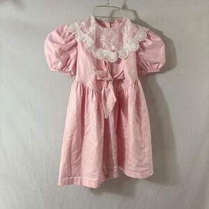 Vintage Bonnie Jean Pink Lace Collar Dress